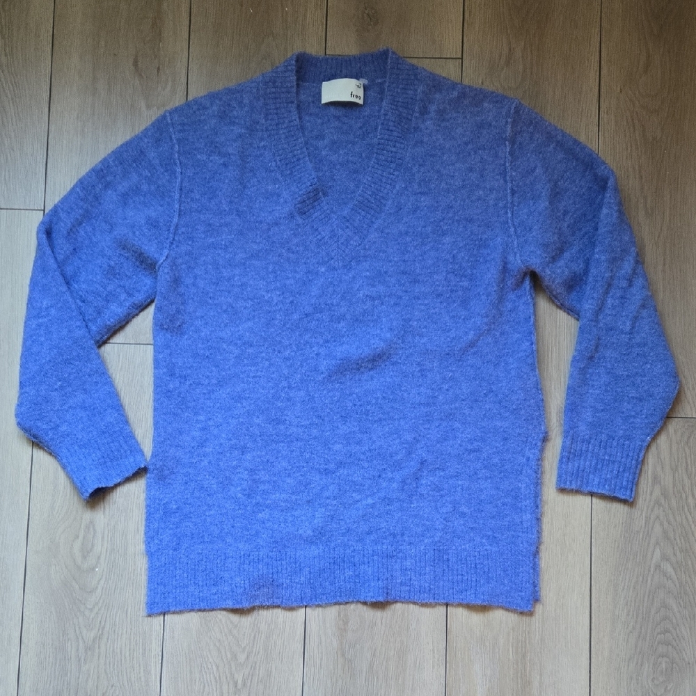 Aritzia Blue V-Neck Sweater